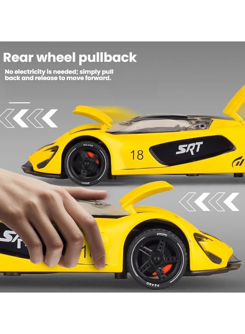 سيارة هوينا HN32881 SRT Tomahawk Track Edition دايكاست 1:32 عجلات خلفية بسحب مؤثرات صوتية وضوئية أضواء مضيئة جزئياً لعبة سباق قابلة للتحصيل - Image 2