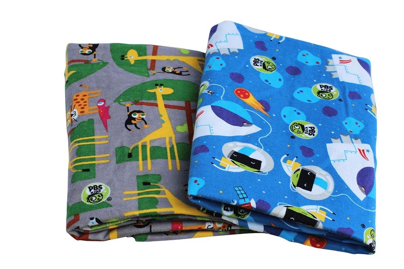 KinderMat 1.5" Thick + PBS Kids Adventure Kit - 2 Washable Covers - 47" x 22", Special Edition - Safari Party and Space Explorer - Value Bundle Great for Daycare & Family Households - Image 3