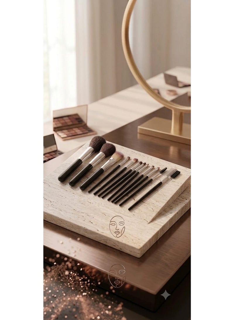 12-Piece Makeup Brush Set – Soft brushes for applying powder, foundation, concealer, and eyeshadow, plus a lash brush – Versatile brushes. - Image 1