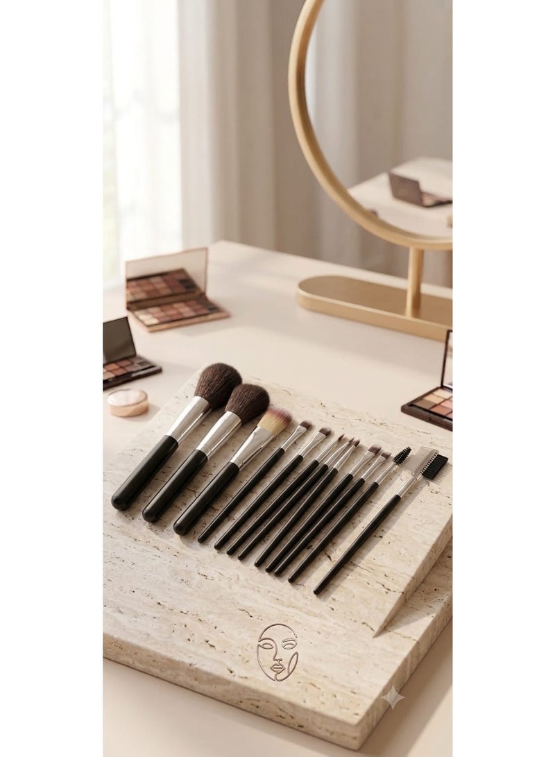 12-Piece Makeup Brush Set – Soft brushes for applying powder, foundation, concealer, and eyeshadow, plus a lash brush – Versatile brushes. - Image 3