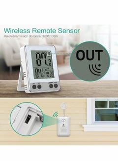 Y&D Indoor Outdoor Thermometer, Wireless Hygrometer Monitor, Digital Thermometer with Remote Sensor, Orange Backlight, Tabletop, Magnetic and Wall-Mounted Design for Home, Greenhouses, Baby Room  - Image 5