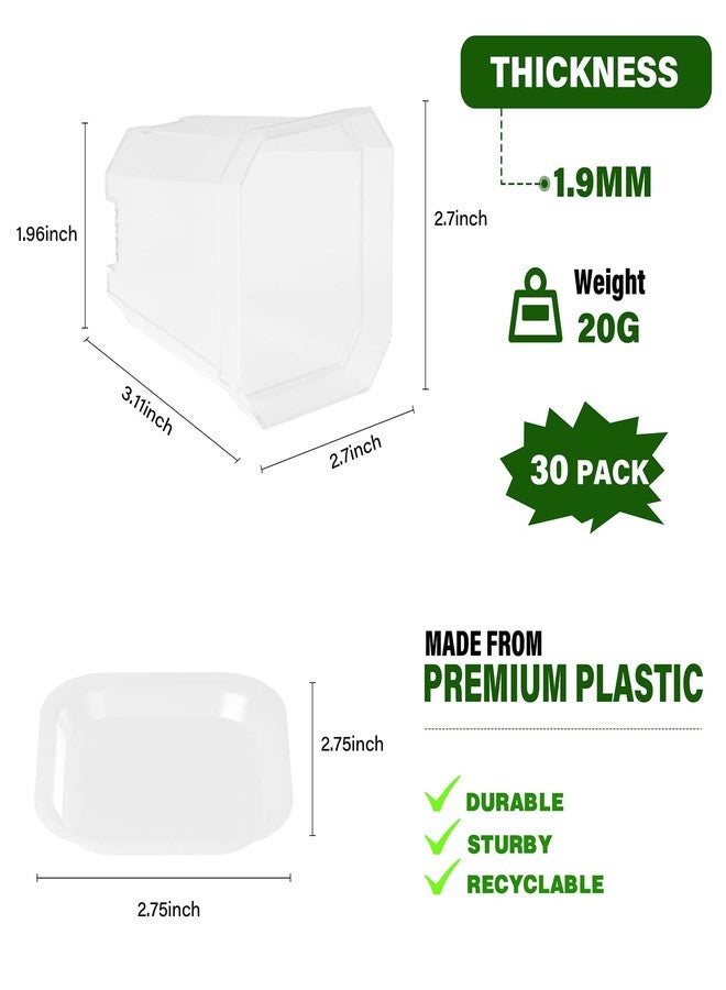 Foxany 3" Clear Nursery Pots, 30 Pcs Thick Plastic Plant Pots, Square Flower Planting Pots, Seedling Planter Seed Starter Pots with Saucers - Image 2
