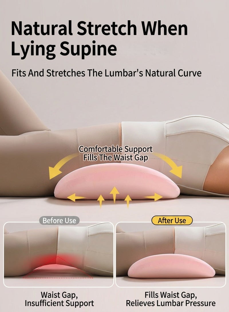 Memory Foam Lumbar Support Pillow for Bed - Ergonomic Waist Cushion for Lower Back Pain Relief, Side & Back Sleeper Support, Breathable Cover - Image 4