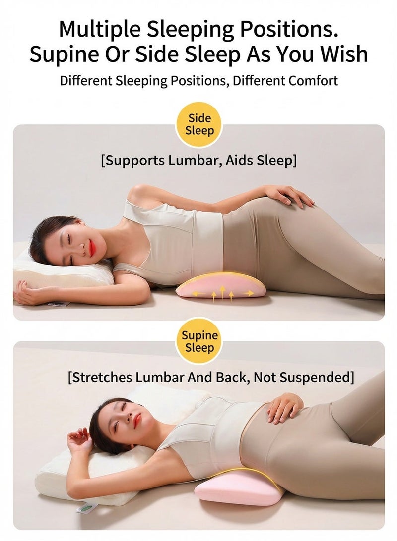 Memory Foam Lumbar Support Pillow for Bed - Ergonomic Waist Cushion for Lower Back Pain Relief, Side & Back Sleeper Support, Breathable Cover - Image 5