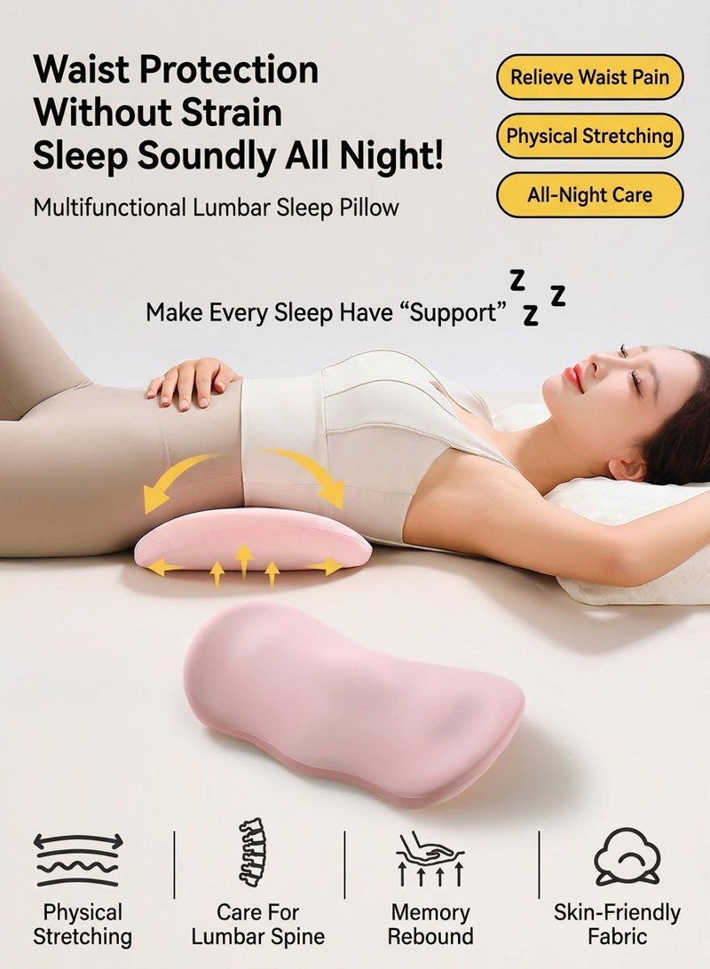 Memory Foam Lumbar Support Pillow for Bed - Ergonomic Waist Cushion for Lower Back Pain Relief, Side & Back Sleeper Support, Breathable Cover - Image 3