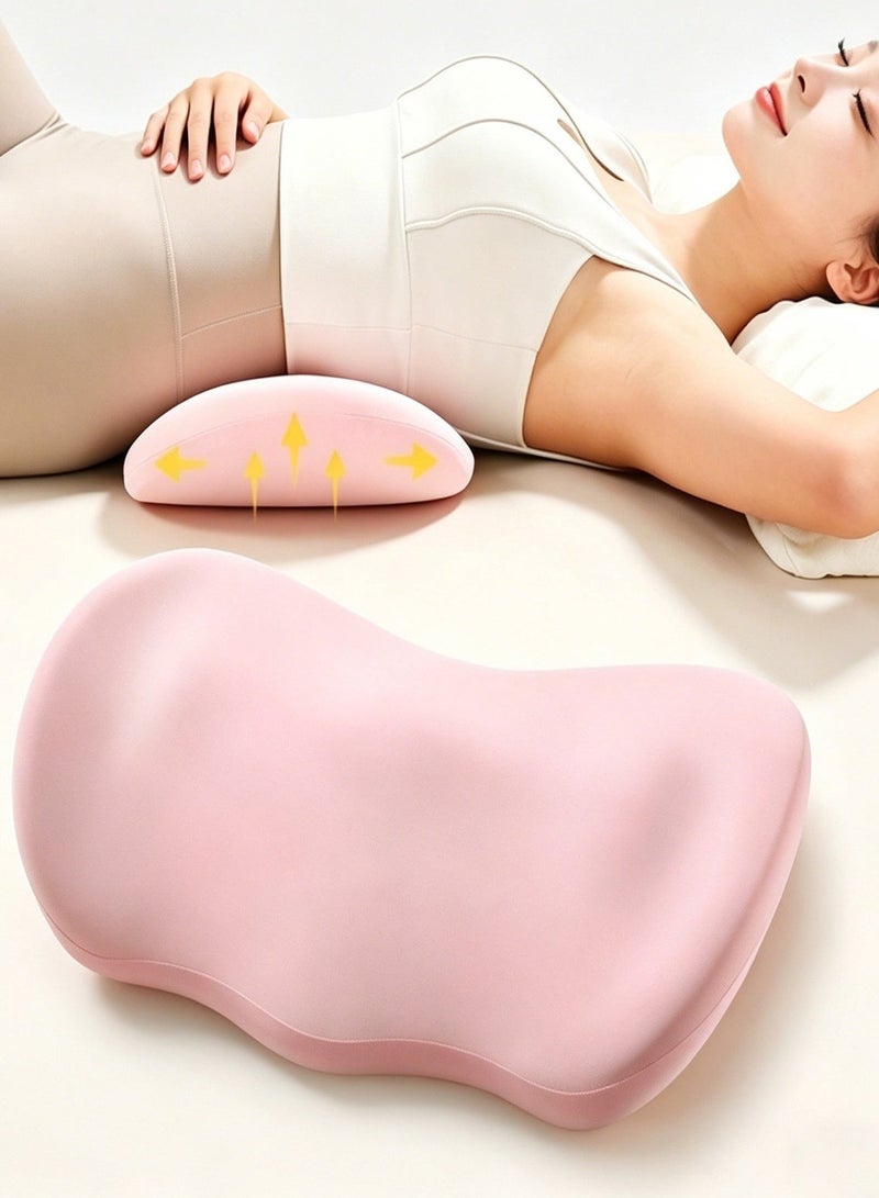 Memory Foam Lumbar Support Pillow for Bed - Ergonomic Waist Cushion for Lower Back Pain Relief, Side & Back Sleeper Support, Breathable Cover - Image 1