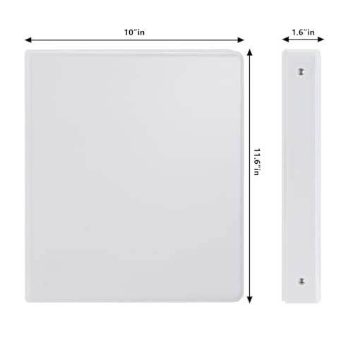 COMIX Sturdy 3 Ring Binder 1 inch with Clear View Cover, 1" Round Ring View Binder, PVC-Free, 200 Sheets Capacity of US Letter Size Paper, Office ＆ School Supplies, 8 Pack (White) - Image 3