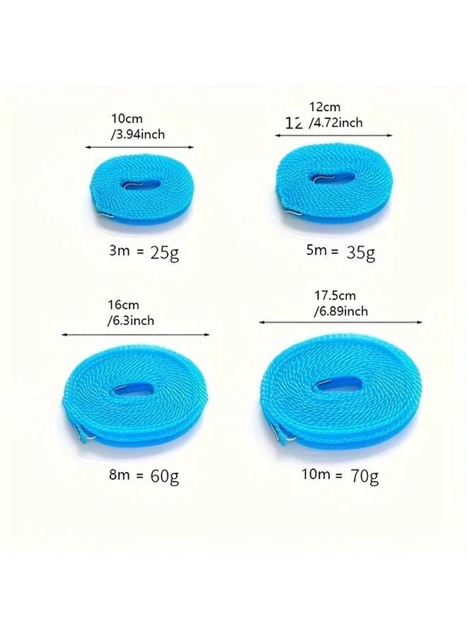 Blue Windproof Thickened Indoor Outdoor Clothes Drying Rope Anti Slip Laundry Hanging Line 315in - Image 4