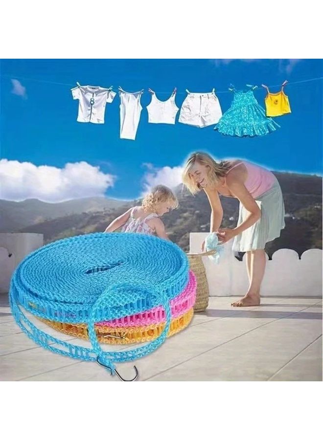 Blue Windproof Thickened Indoor Outdoor Clothes Drying Rope Anti Slip Laundry Hanging Line 315in - Image 3