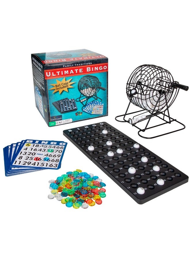 Continuum Games Ultimate Bingo Set Party Game For Family Game Night - Includes Wire Bingo Cage, 18 Bingo Cards, 150 Marker Chips, 75 Bingo Balls, And A Tracker Board - Family Games For Kids And Adults - Image 1