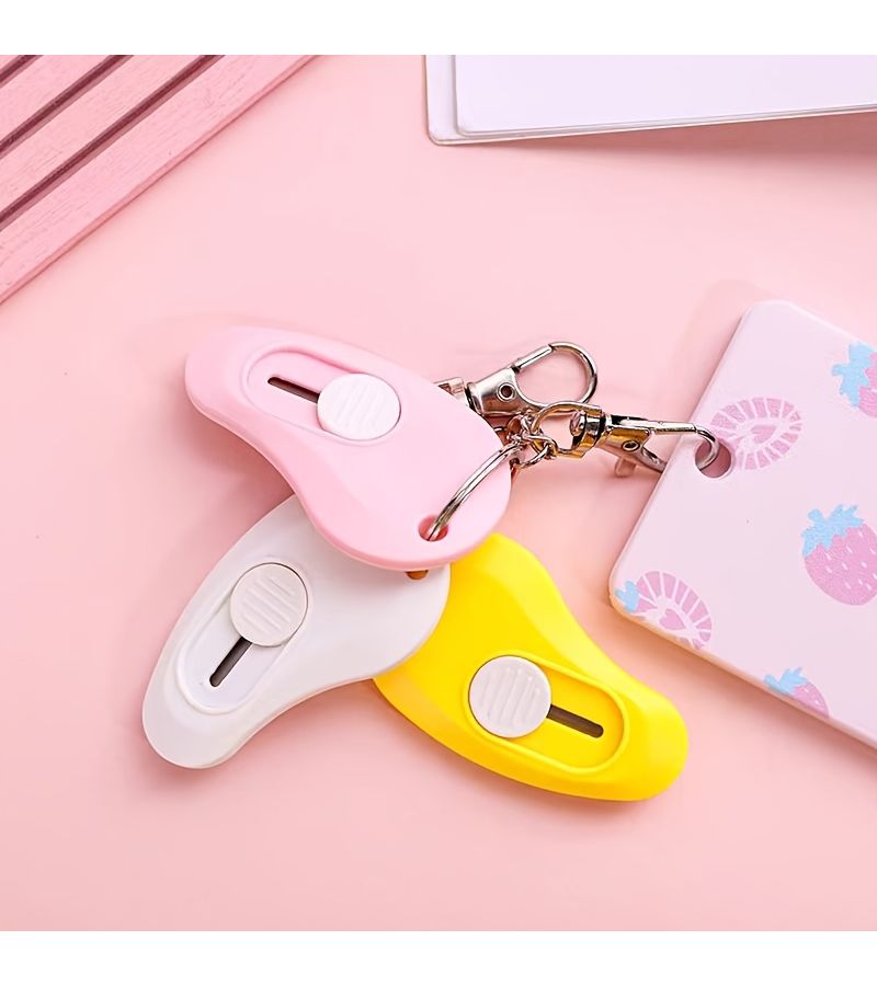 2 Sets of Portable Mini Utility Knives with Retractable Design Random Color Small Paper Cutting Office Carrying Parcel Opener - Image 5