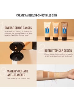 lakerain 118ml Airbrush Leg Effect Leg Makeup Moisturize Light Leg Makeup Lotion Waterproof No Transfer Long Lasting Leg Skin Makeup Cover Cover Leg Scar Varicose Veins and Tattoo Cover Up Makeup Cream Bronze 03  - Image 5