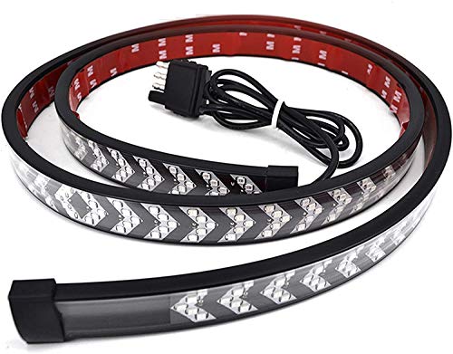 NBWDY 60" LED Tailgate Light-Five Row Red & White LED Truck Tailgate Light Bar- Solid Red Turn Signal, Red Brake Running, White Reverse Tail Light Strip for Truck Pickup Trailer SUV RV Van Car - Image 1