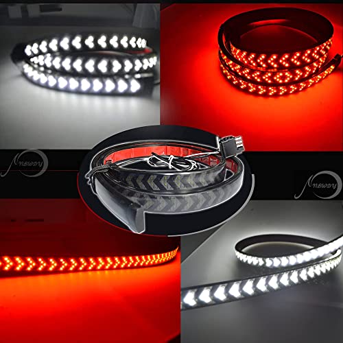 NBWDY 60" LED Tailgate Light-Five Row Red & White LED Truck Tailgate Light Bar- Solid Red Turn Signal, Red Brake Running, White Reverse Tail Light Strip for Truck Pickup Trailer SUV RV Van Car - Image 4