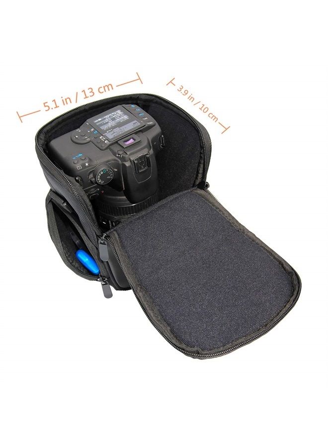 FOSOTO DSLR Camera Case Nylon Holster Bag Compatible for Nikon D3300 D3400 D3500 D5300 D5600 B700,Canon EOS Rebel XT XTi T6 T5i T3i SL2 1300D,Pentax,Sony Olympus and More - Black - Image 5