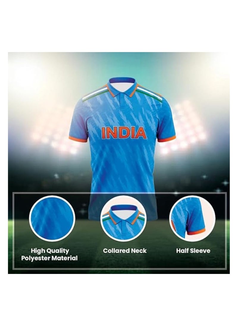 PRINTSHOP4ME - India Cricket Combo–T-Shirt,Cap,Scarf,Drawstring Bag&Hand Fan For Celebrations Match Days&Events - Image 1