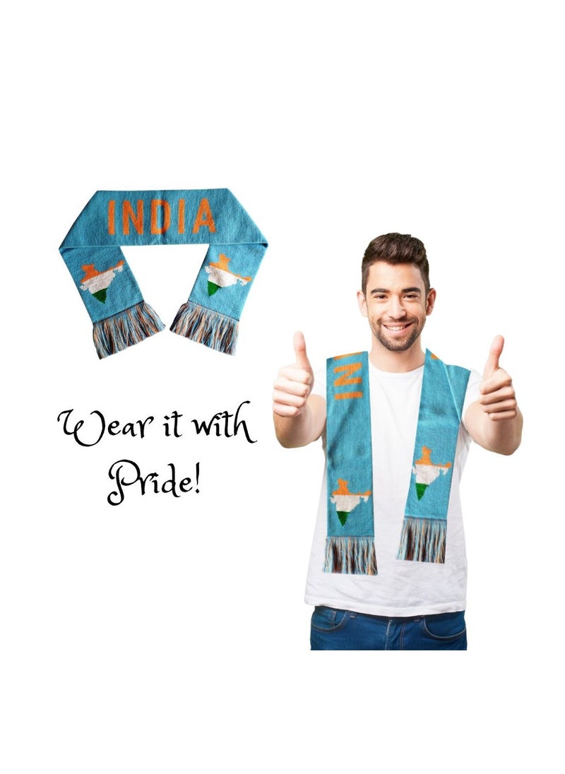 PRINTSHOP4ME - India Cricket Combo–T-Shirt,Cap,Scarf,Drawstring Bag&Hand Fan For Celebrations Match Days&Events - Image 1