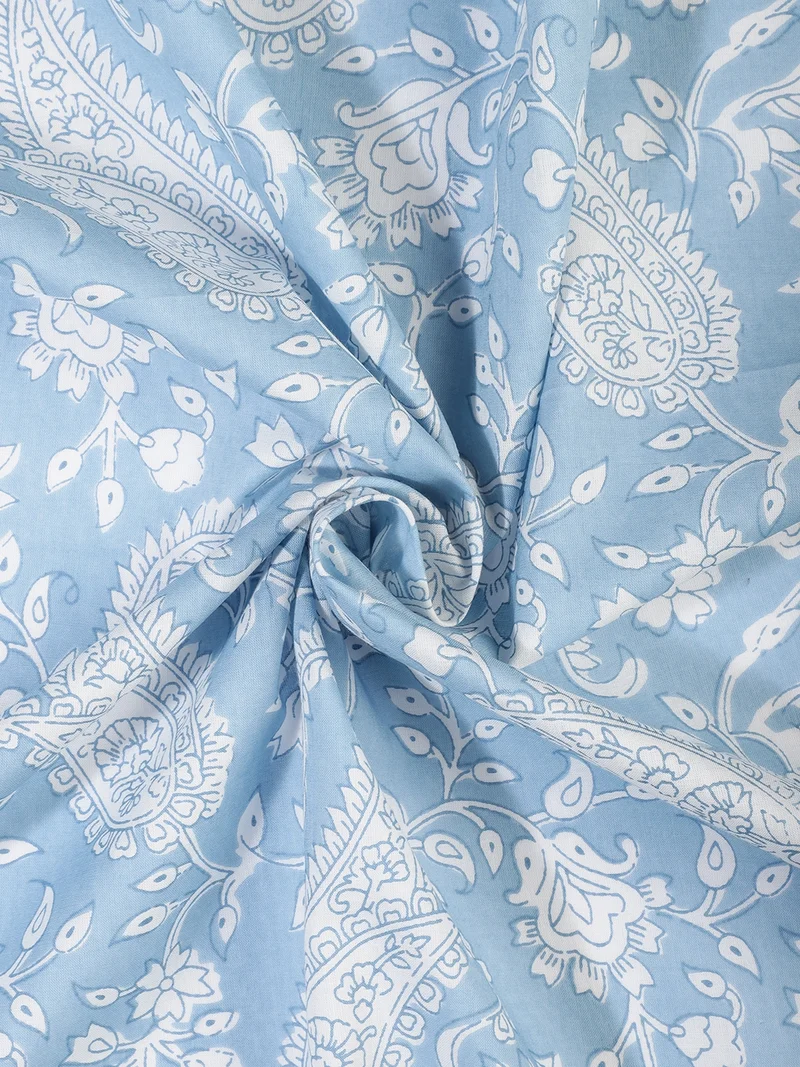 أيه كيه إس Sky Blue Paisley Vine Fabric, One Meter