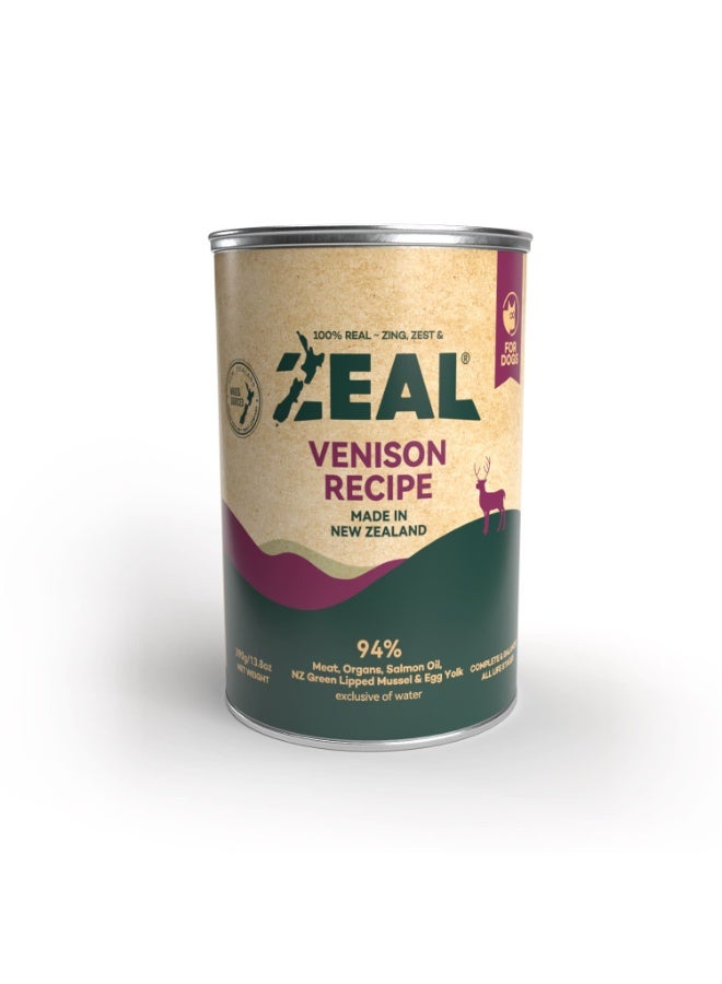 Zeal Grain Free Canned Dog Food 390g – (Venison Recipe) - Image 1