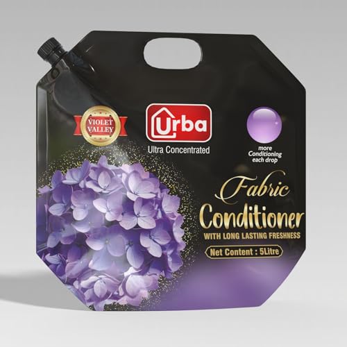 Urba Violet Valley Rich perfume Fabric Conditioner 5 litre | Super Saving pack | Fabric Softener| After Wash Liquid Fabric Softener | Softness, Shine & Long Lasting Freshness Money Saver Pack - Image 1