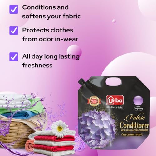 Urba Violet Valley Rich perfume Fabric Conditioner 5 litre | Super Saving pack | Fabric Softener| After Wash Liquid Fabric Softener | Softness, Shine & Long Lasting Freshness Money Saver Pack - Image 4