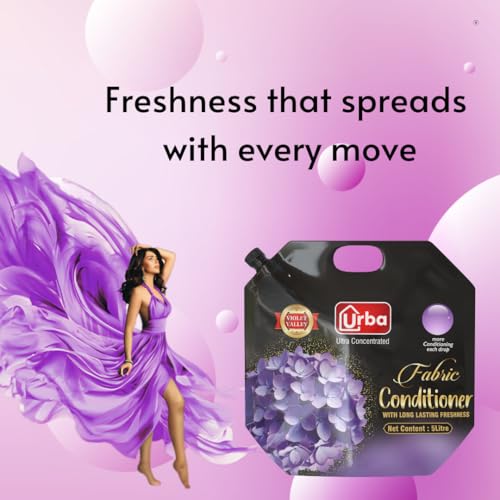 Urba Violet Valley Rich perfume Fabric Conditioner 5 litre | Super Saving pack | Fabric Softener| After Wash Liquid Fabric Softener | Softness, Shine & Long Lasting Freshness Money Saver Pack - Image 5