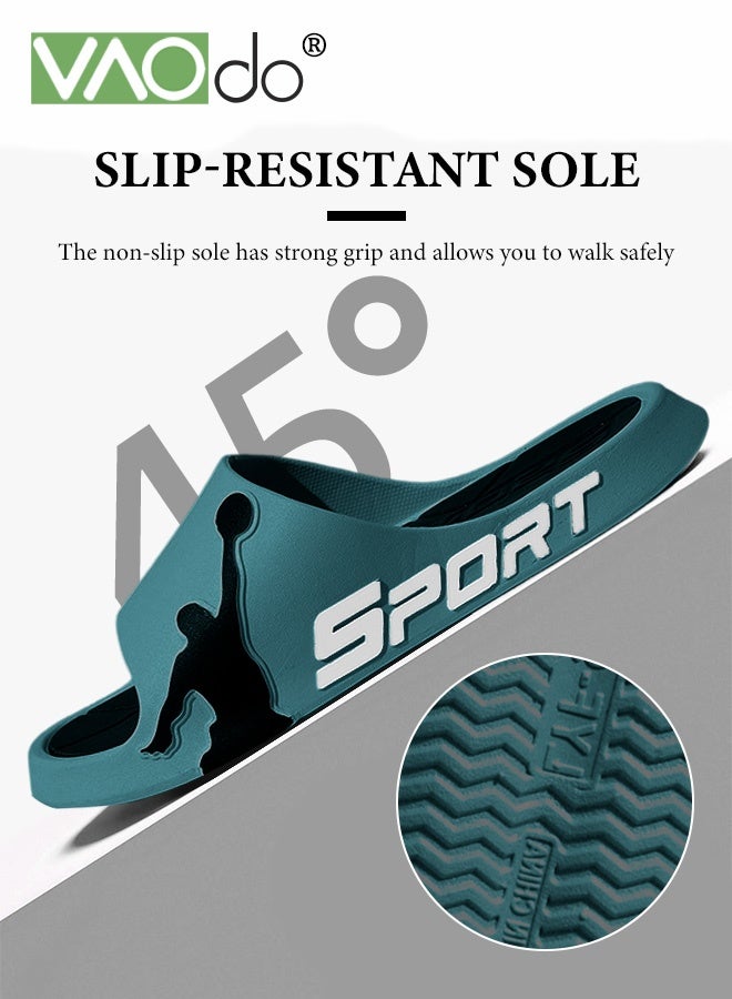 فاو دو شباشب وسادة للرجال غير قابلة للانزلاق سريعة الجفاف، صنادل حمام، وسادة فائقة، نعل سميك مناسب للداخل والخارج - Image 4