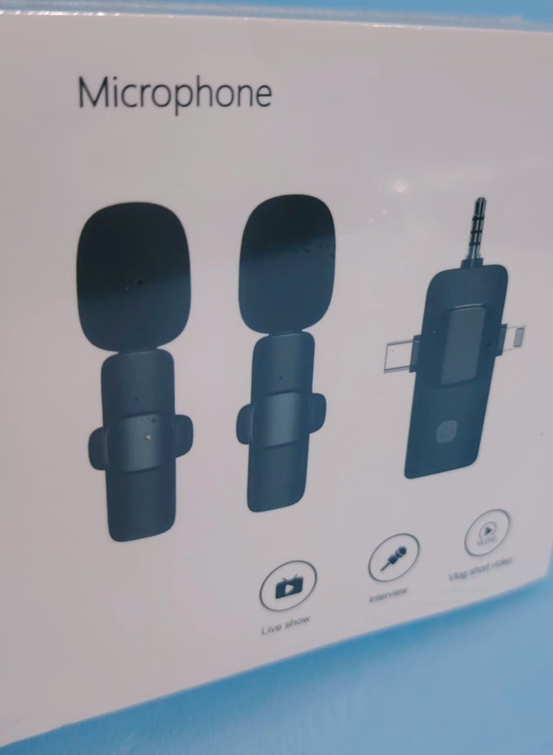 Dual Wireless Microphone with 3-in-1 Receiver (Lightning + USB-C + 3.5mm) for Audio Recording - Suitable for Live Streaming, Interviews, and Video Shooting  - Image 3