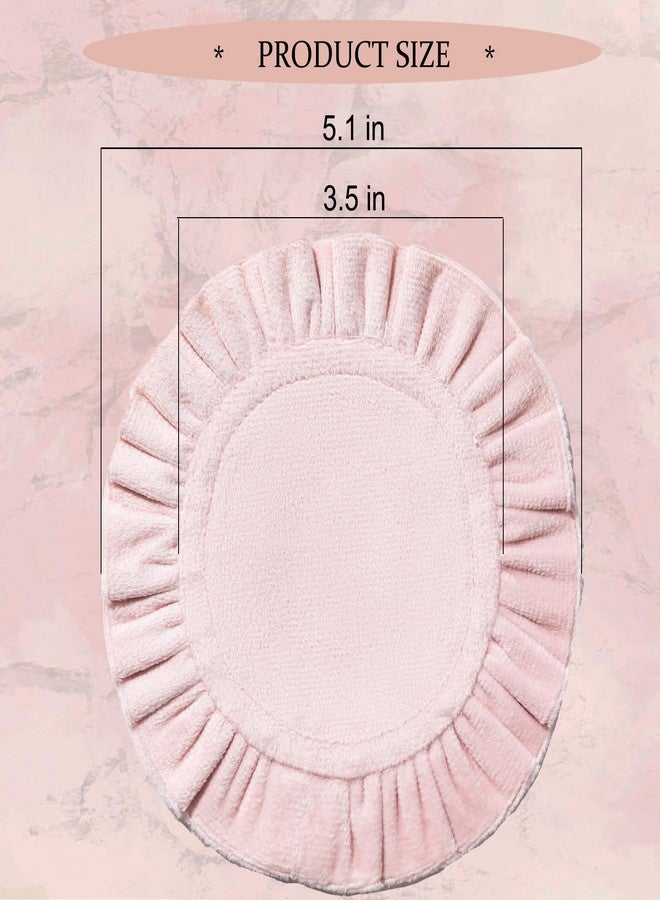 Opexscal 5 Inch Round Ruffle Velvet Coaster, Tabletop Protection, Coffee Table & Bar Decoration, Drink Coasters Suitable for Home Dining Tables & Kitchen Accessories Set of 4, Pink - Image 2