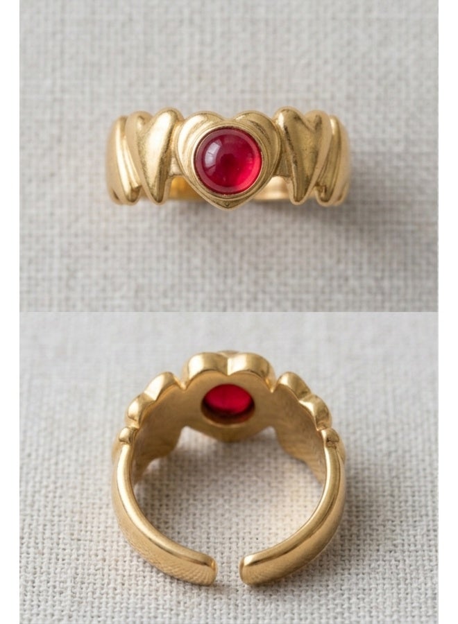 Women's stainless steel ring, golden, distinctive in its design, elegant, of high quality - Image 4
