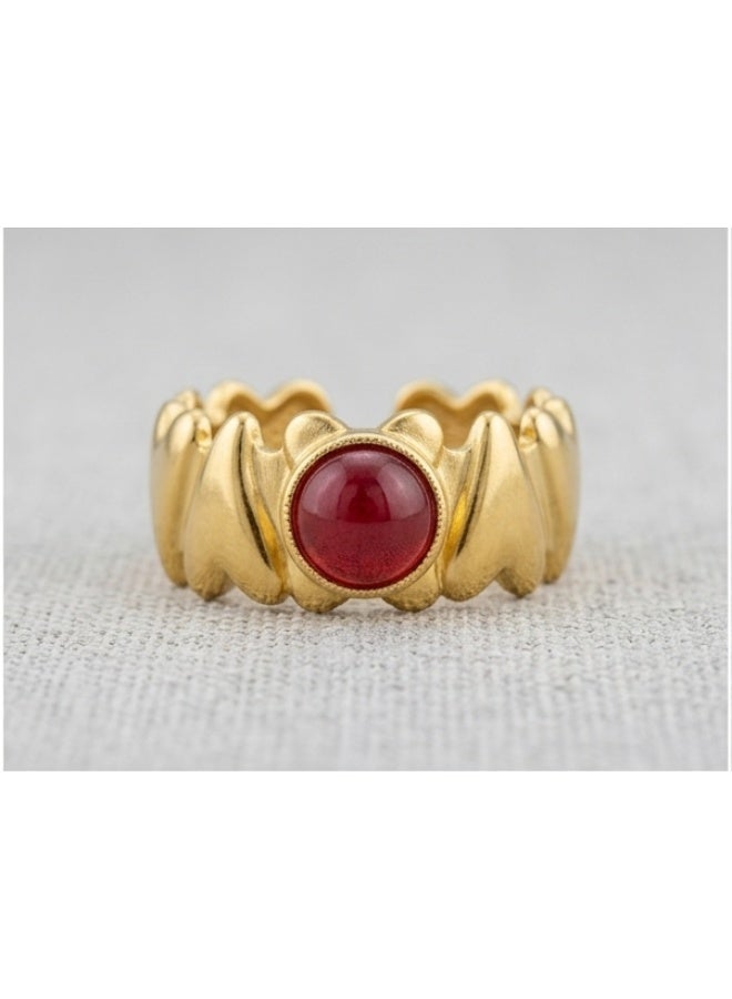 Women's stainless steel ring, golden, distinctive in its design, elegant, of high quality - Image 1