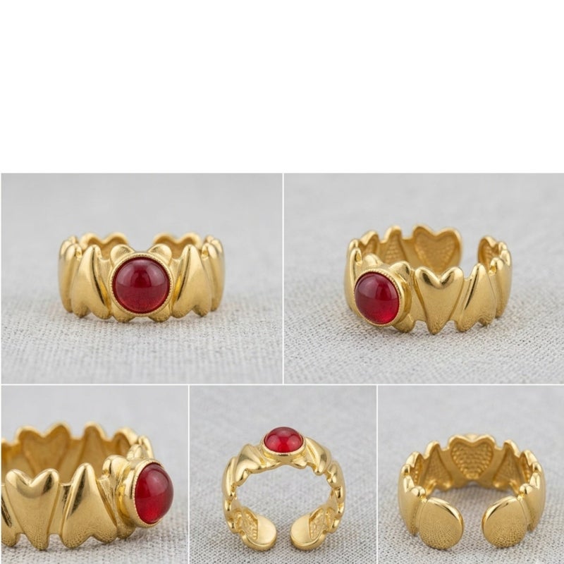 Women's stainless steel ring, golden, distinctive in its design, elegant, of high quality - Image 2