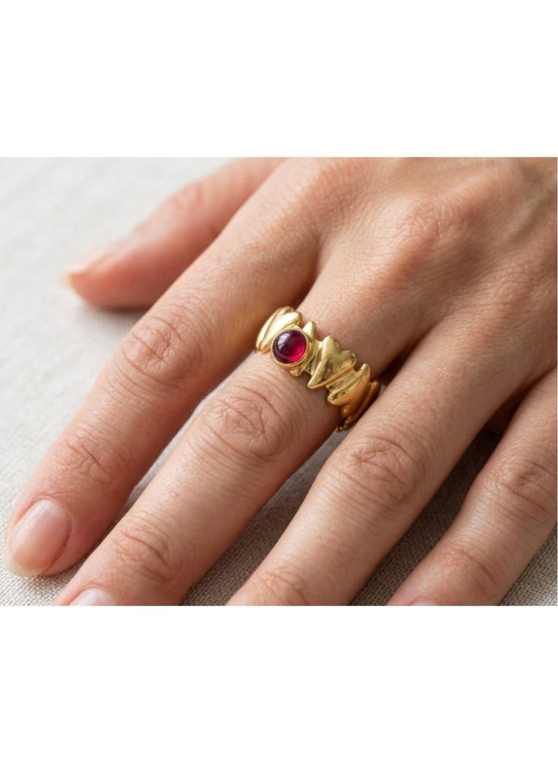 Women's stainless steel ring, golden, distinctive in its design, elegant, of high quality - Image 3