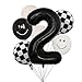 100% LIKED 100 LIKED Two Cool Balloon Set 40 Black TwoBlack White Smiley Face Latex Checkered Foil for 2 Cool Birthday Decorations Smiley Face Party Deco Baby Shower2nd Birthday Party Supplies - Image 2