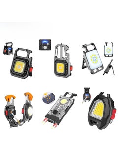 Generic Clip-on Hat Type-c Charging Cob Work Light Keychain Strong Magnet Led Inspection Light Bottle Opener Portable Lantern-Color:T131 Cob Headlight  - Image 2
