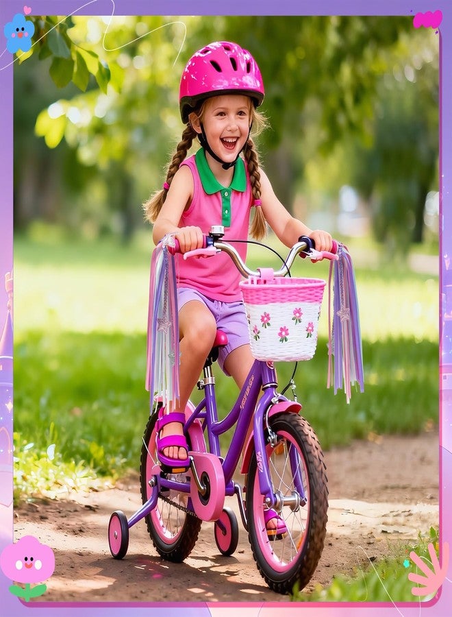 Mlurcu Bike Streamers for Kids 1 Pair, Bike Decorations with Bow & Star, Kids Bike Tassels Handlebar Streamers for Scooter Bicycle Tricycle Handle Bar Grips Accessories for Boys and Girls (Purple Pink) - Image 4