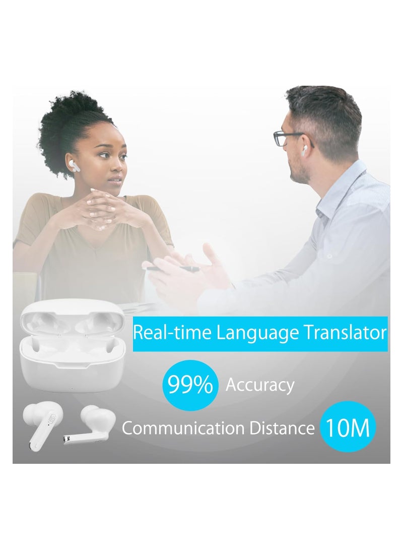 Smart Real-Time Voice Translator Earbuds, Wireless Bluetooth Device with Noise Reduction, Supports 114 Languages for Online/Offline Translation, Compatible with App. - Image 3