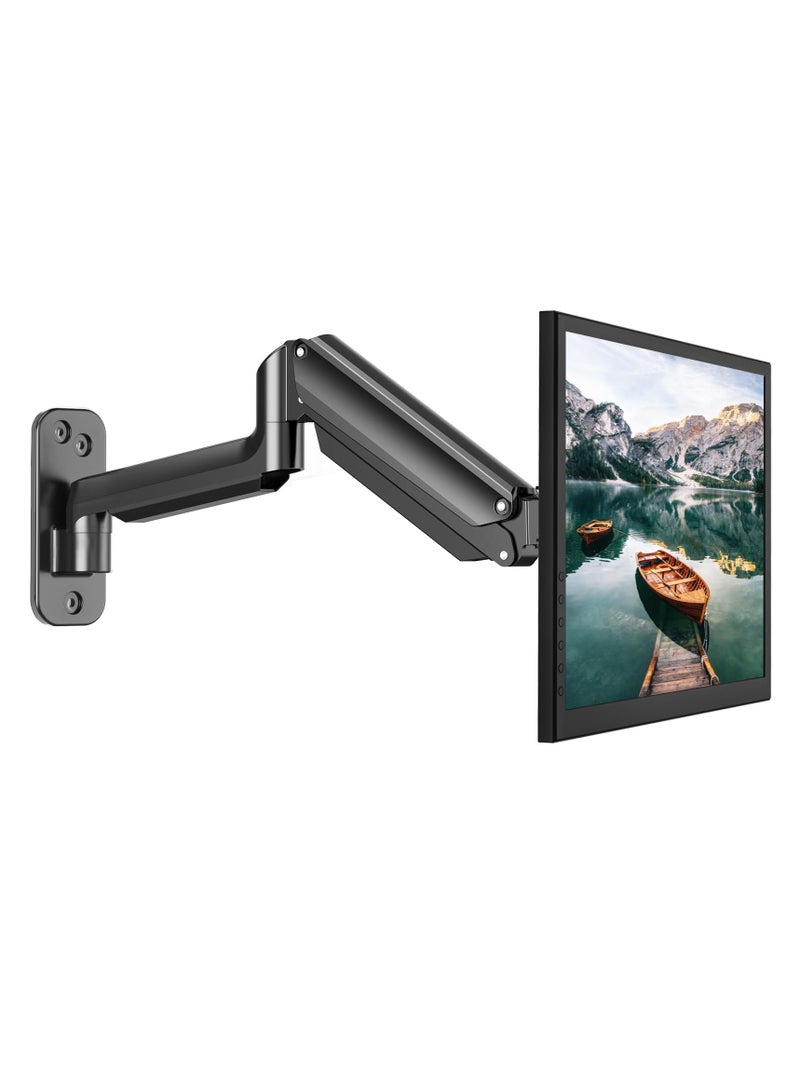 XiuWoo Single Monitor Wall Mount for 13 to 32 Inch Computer Screen, Monitor Wall Mount Arm Holds up to 17.6lbs, Height Adjustable Full Motion Gas Spring core Wall Monitor Mount VESA Mount 75x75,100x100  - Image 1