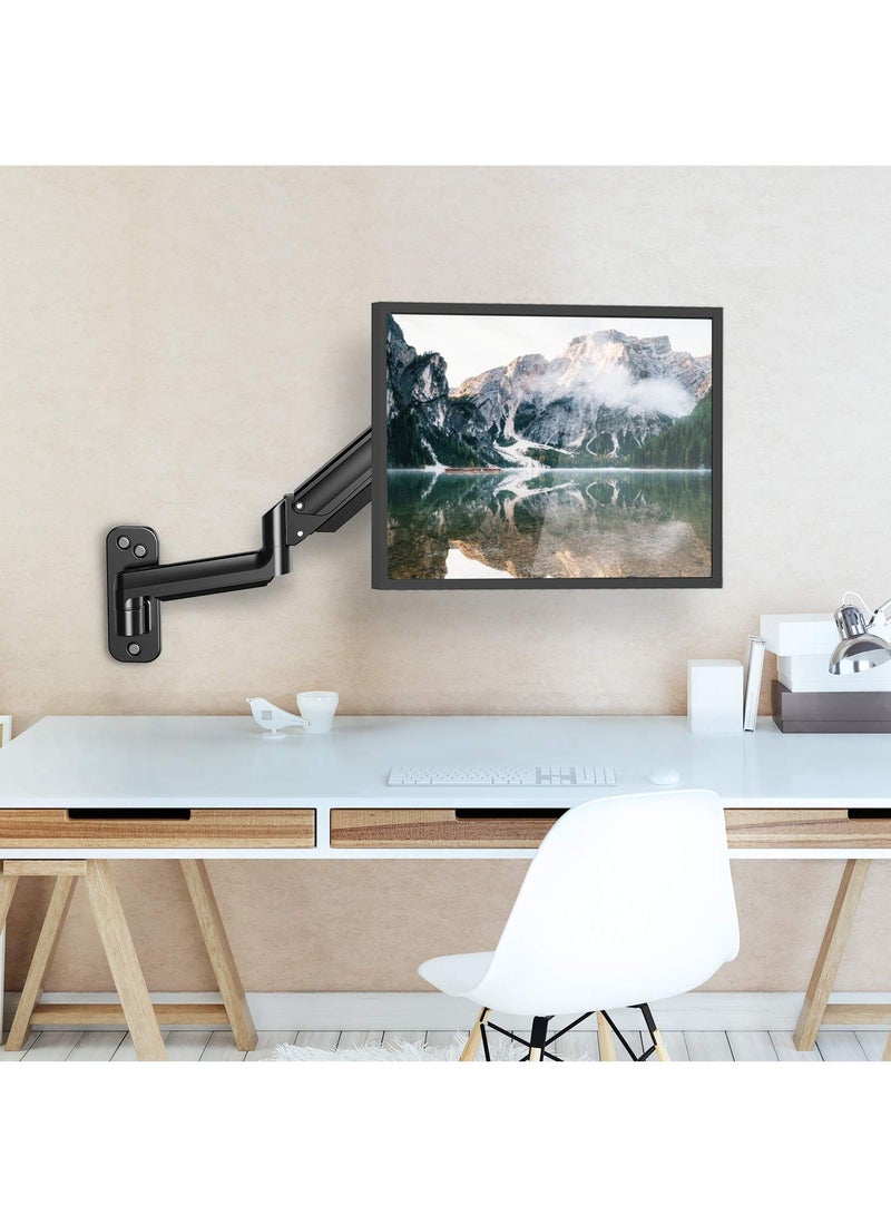 XiuWoo Single Monitor Wall Mount for 13 to 32 Inch Computer Screen, Monitor Wall Mount Arm Holds up to 17.6lbs, Height Adjustable Full Motion Gas Spring core Wall Monitor Mount VESA Mount 75x75,100x100  - Image 3