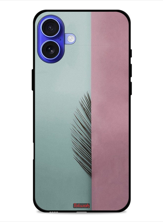 Tolwak Apple iPhone 16 Protective Case Cover Half Leaves - Image 1