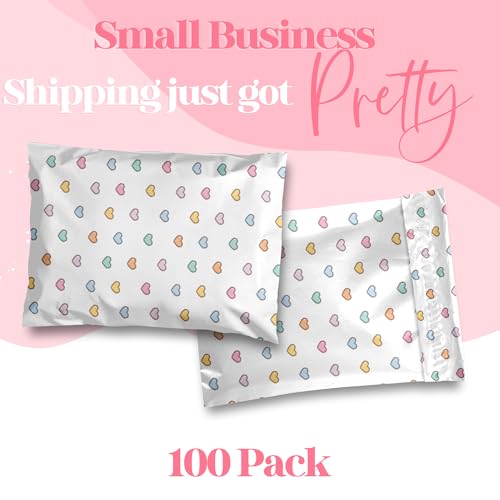 Pretty Package Store 14.5x19 Designer Poly Mailer 100 Pack Heavy Duty Waterproof Self Seal Shipping Bags for Small Business Large Mailing Envelopes Bulk Tear Resistant Packaging Preppy Hearts - Image 2