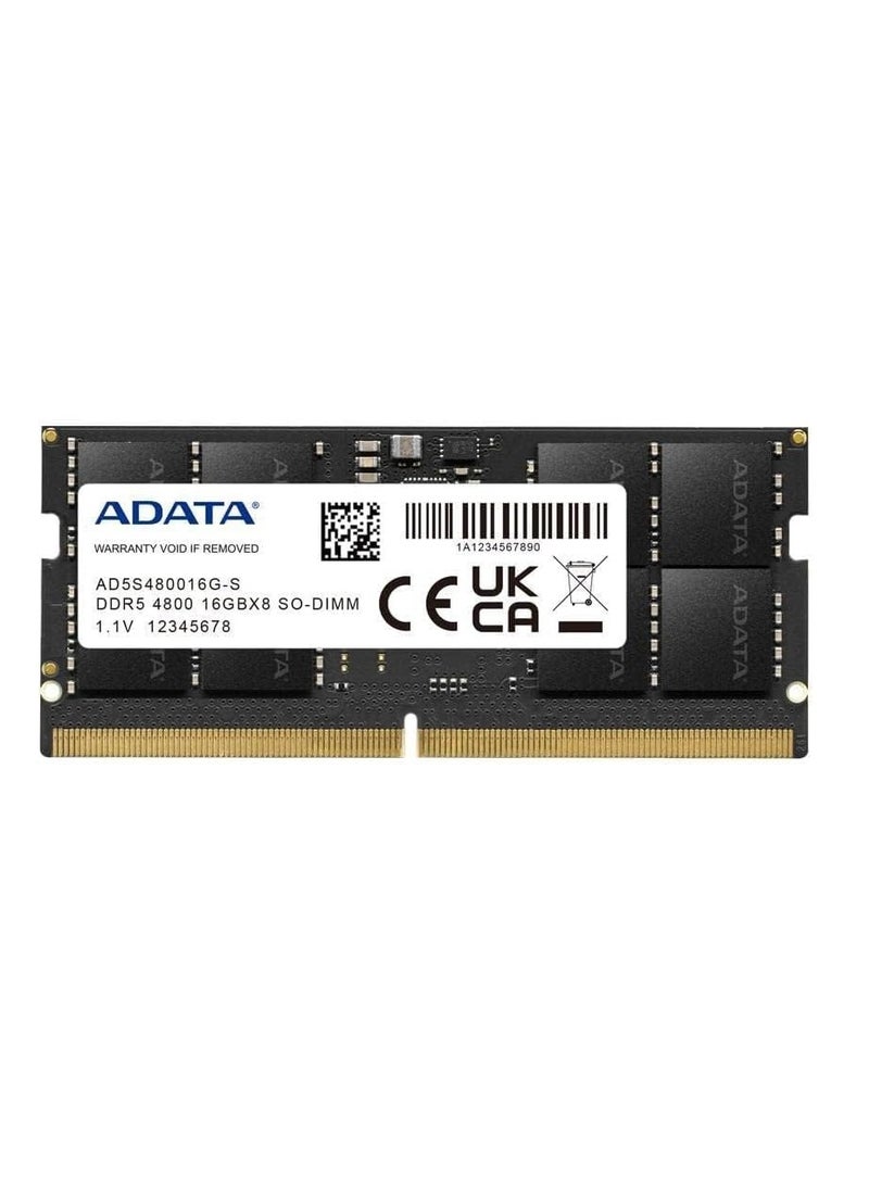 ADATA ADATA AD5S480016G-S Hunter 16GB 4800MHz SO-DIMM 262-Pins Single Memory DDR5 RAM, Black 