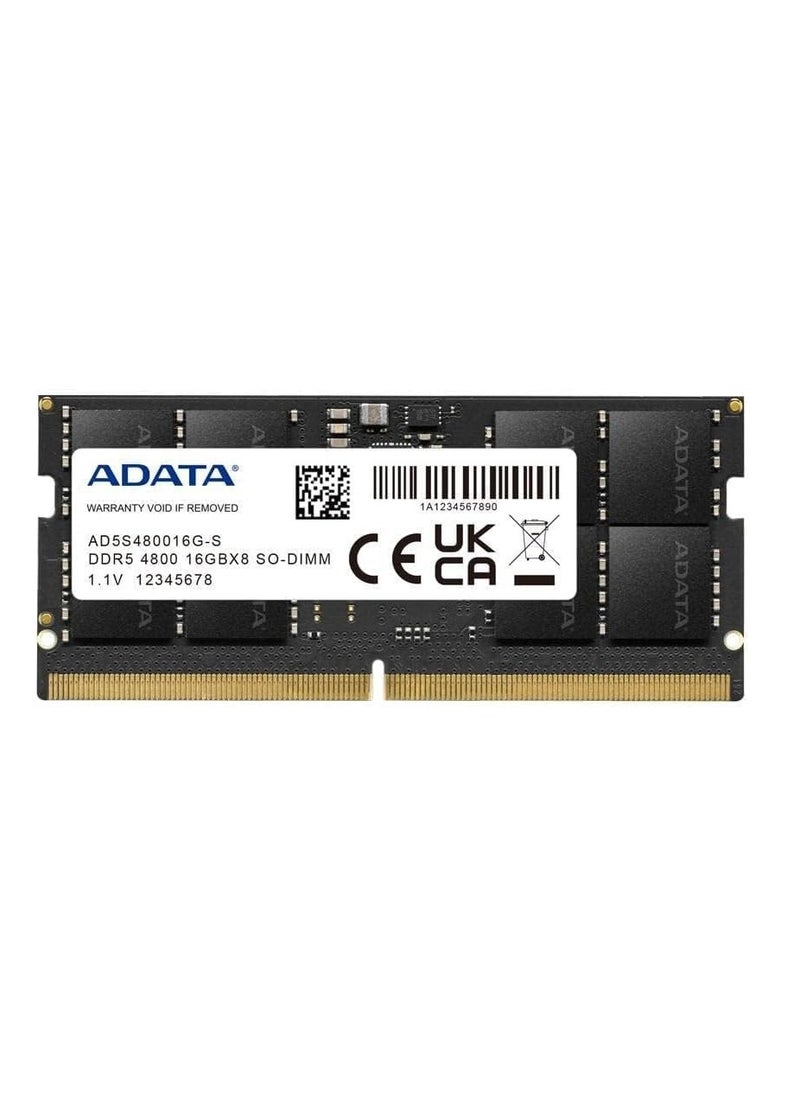 ADATA AD5S480016G-S Hunter 16GB 4800MHz SO-DIMM 262-Pins Single Memory DDR5 RAM, Black - pzsku/ZFD09B8EC0352EF88A6E3Z/45/_/1722067616/135b5bf7-cd75-49b3-8a04-cf18cce30757