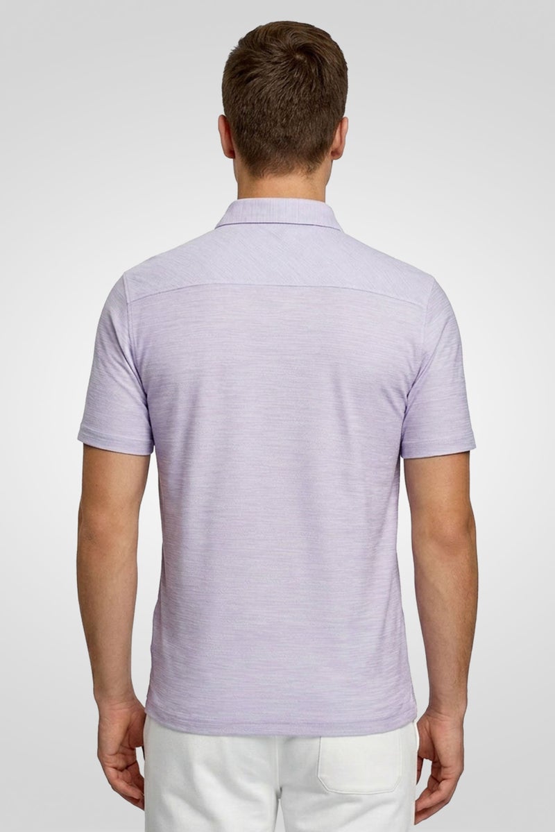 Greg Norman Men Sportswear Fit Short Sleeves Outdoor Polo Shirt, Lavender - Image 4
