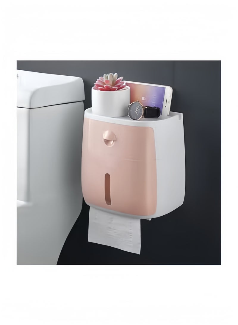 Multifunction Rectangular Tissue Holder,Wall Mount Tissue Paper Cover Case Box, Stylish Remote Control Desk Storage for Dressers Bathroom - Image 5
