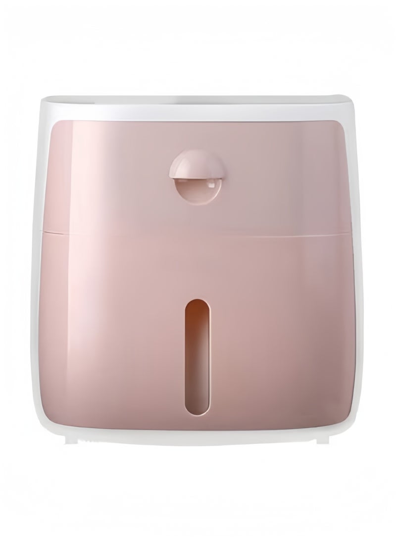 Multifunction Rectangular Tissue Holder,Wall Mount Tissue Paper Cover Case Box, Stylish Remote Control Desk Storage for Dressers Bathroom - Image 1