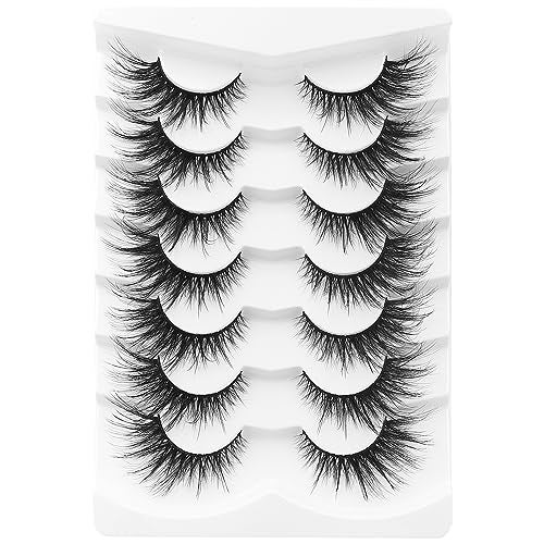 Losha Lashes Fluffy Cat Eye Lashes Wispy Fake Eyelashes Soft Fox Eye False Lashes that Look Like Extensions 7 Pairs Reusable False Eyelashes 704 - Image 1