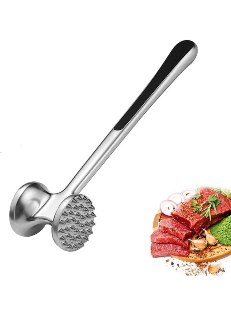 Double-Sided Meat Tenderizer Hammer – Heavy-Duty Zinc Alloy Meat Mallet for Tenderizing Beef, Chicken, and Steak – Multifunctional Kitchen Tool for Cracking Nuts, Garlic, and Biscuits – Dishwasher Safe and Easy to Clean - Image 1