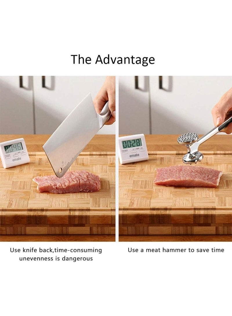 Double-Sided Meat Tenderizer Hammer – Heavy-Duty Zinc Alloy Meat Mallet for Tenderizing Beef, Chicken, and Steak – Multifunctional Kitchen Tool for Cracking Nuts, Garlic, and Biscuits – Dishwasher Safe and Easy to Clean - Image 5