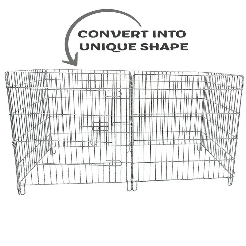 KittuPet Foldable Metal Pet Dog Exercise Fence Pen with Gate Black, for Dog cat Rabbits (24 inch Play Pen) - Image 2